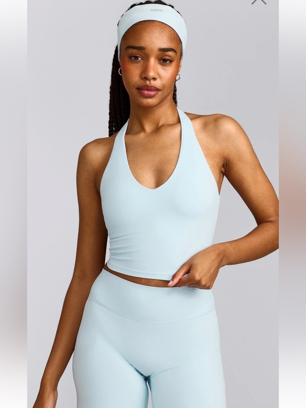 Oner Active SoftMotion Cloud Blue Halter Top & Leggings Set